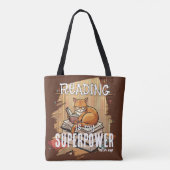 Reading Is My Superpower Cat Lover Gift トートバッグ (裏面)