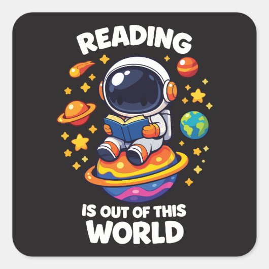 Reading is out of this world スクエアシール (正面)