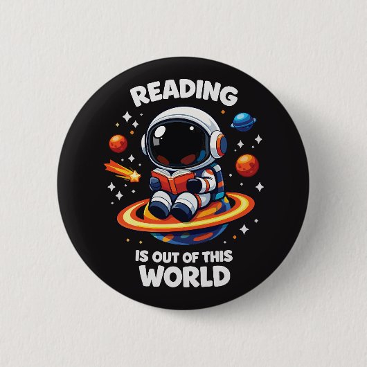 Reading is out of this world 缶バッジ (正面)
