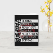 Reading Japanese Is Easy Turn Head Sideways Funny カード (黄色い花)