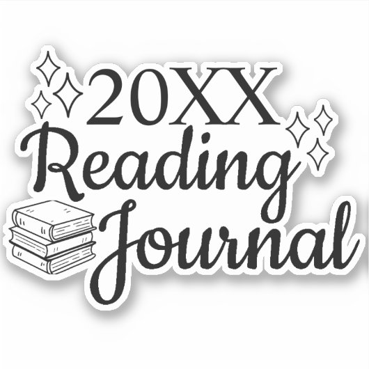 Reading Journal Header Script Title Planner  シール (正面)