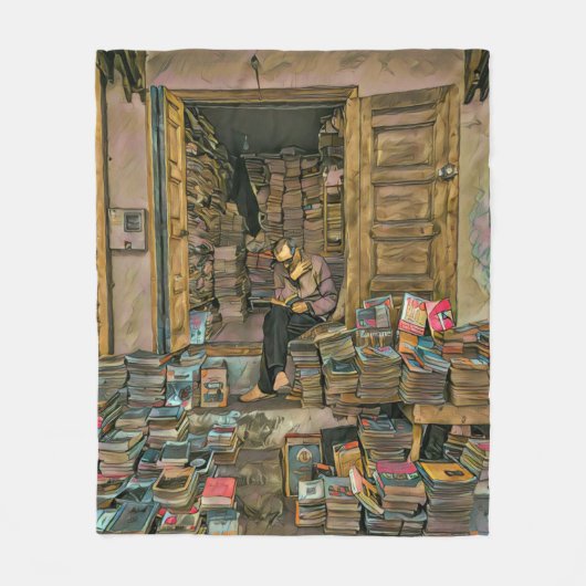 Reading Lovers Gift For Librarian フリースブランケット (正面)