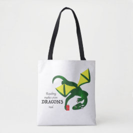 Reading makes Dragons real トートバッグ