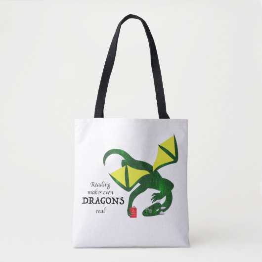 Reading makes Dragons real トートバッグ (正面)