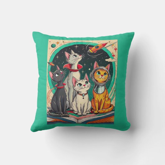 Reading Opens a Gateway to Cosmic Cat Adventures クッション (裏面)
