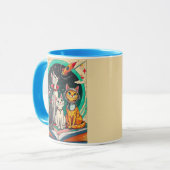 Reading Opens a Gateway to Cosmic Cat Adventures マグカップ (正面左)