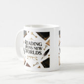Reading Opens New Worlds Book Lover Graphi コーヒーマグカップ (正面左)