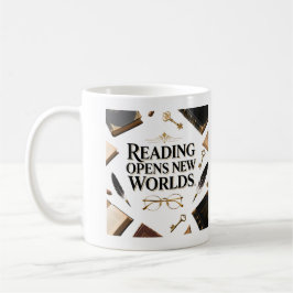 Reading Opens New Worlds Book Lover Graphi コーヒーマグカップ
