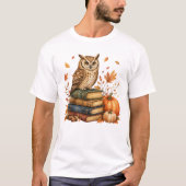 Reading Owl Fall Halloween Tシャツ (正面)