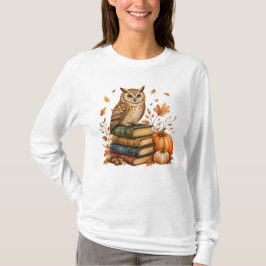 Reading Owl Teacher 秋 ハロウィン Tシャツ