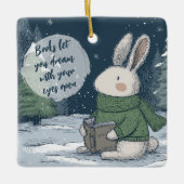 Reading Quote Ornament for Book Lovers セラミックオーナメント (正面)