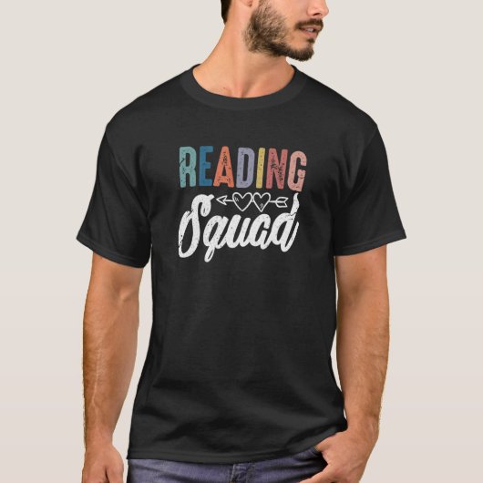 Reading Squad Book Reader Bookworm Librarian Teach Tシャツ (正面)