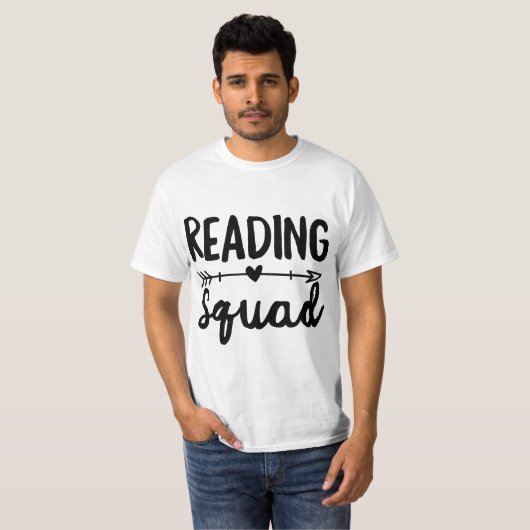 Reading Squad Teacher Appreciation Gift Book Lover Tシャツ (正面フル)