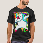 Reading Teacher Dabbing Unicorn Elementary School Tシャツ (正面)