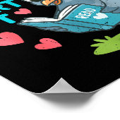 Reading Teacher Valentine Day Read Your Heart Out ポスター (角)