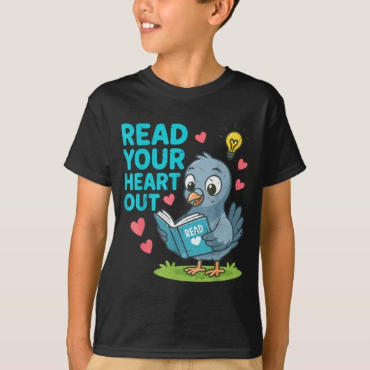 Reading Teacher Valentine Day Read Your Heart Out  Tシャツ (正面)