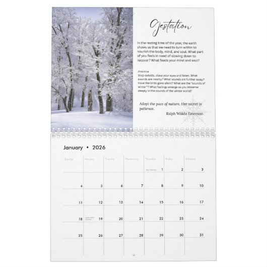 Reading the Land Calendar カレンダー (1月 2026)