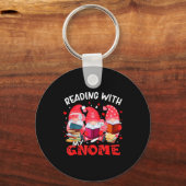 Reading With My Gnomies Books Teacher Librarian Va キーホルダー (正面)
