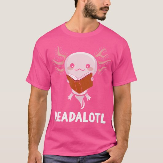 Readolotlの読AxolotlサおもしろいランダーとBo Tシャツ (正面)