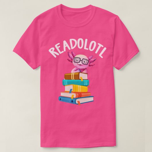 Readolotl Axolotlの本読虫 Tシャツ (デザイン正面)
