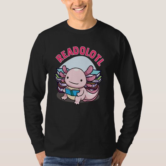 Readolotl Axolotl Reading Books Readers Bookworm B Tシャツ (正面)