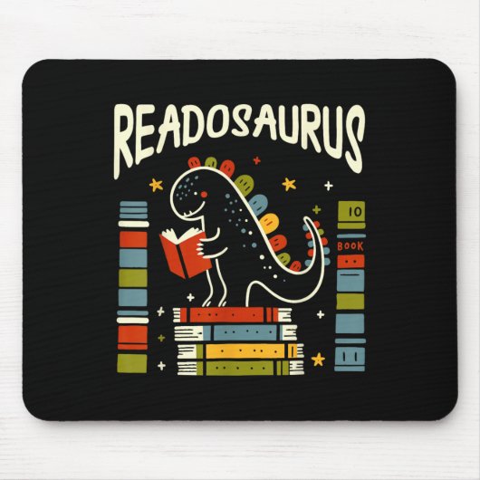 Readosaurus おもしろい Dinosabook's 読 Lover Men マウスパッド (正面)