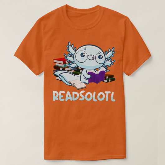 Readsolotl読本Axolotlのおもしろい魚読のボー Tシャツ (デザイン正面)