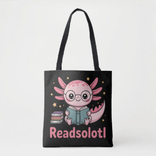 Readsolotl – かわいいウーパールーパーの本好き トートバッグ