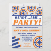 Ready, Aim, Party! ネーブルガン 誕生日パーティー 招待状 (正面)
