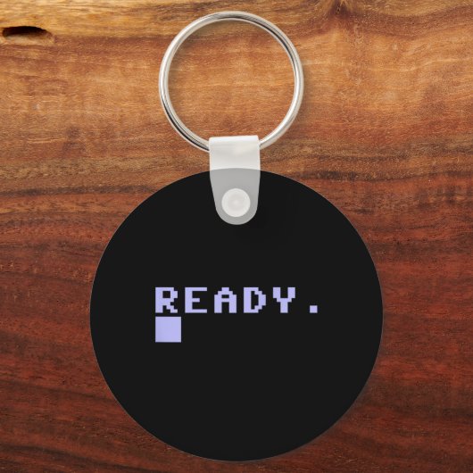Ready C64 Home Computer 80's Retro Gamer Coder Mem キーホルダー (正面)