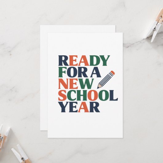Ready for a New School Year カード (正面/裏面インサイチュ)