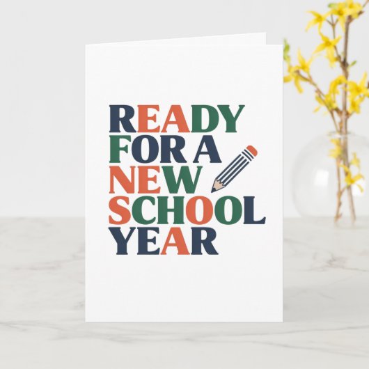 Ready for a New School Year カード (黄色い花)