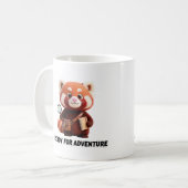 Ready For Adventure Cute Red Panda Explorer コーヒーマグカップ (正面左)