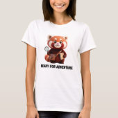 Ready For Adventure Cute Red Panda Explorer Tシャツ (正面)
