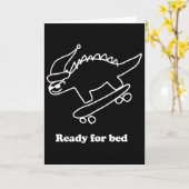 Ready For Bed Dinosaur Skateboarding  カード (黄色い花)