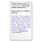 Ready for Emergencies: Disasters or Police マグネット名刺 (正面縦)