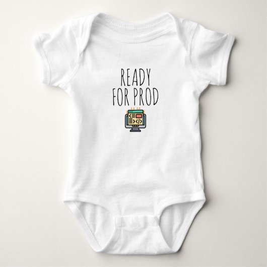 Ready for Prod, Coder, Coding, Coding Baby Gift ベビーボディスーツ (正面)