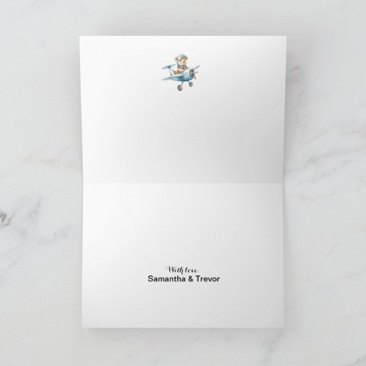 Ready for Teddy's誕生日折り畳みサンキューカード サンキューカード (内部)