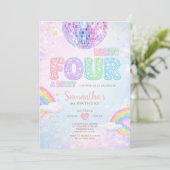 Ready FOUR a party Disco Rainbow Birthday 招待状 (スタンド正面)