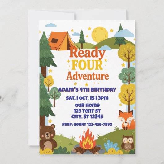 Ready FOUR Adventure, 4th Birthday 招待状 (正面)