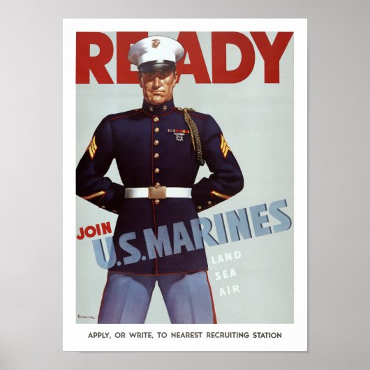 Ready Join US Marinesヴィンテージ軍隊ポスター ポスター (正面)