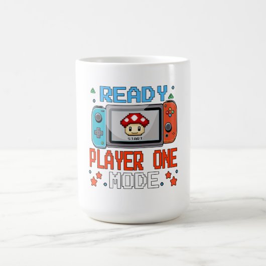 Ready Player One モード ピクセルアート ゲーミングTシャツ コーヒーマグカップ (中央)