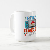 Ready Player One モード ピクセルアート ゲーミングTシャツ コーヒーマグカップ (正面左)
