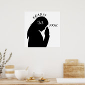 Ready Set 祈 Philippians 4:6女の子の祈SVG ポスター (キッチン)