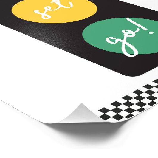 Ready Set Goレースカーパーティー標識 フォトプリント (角)