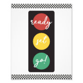 Ready Set Goレースカーパーティー標識 フォトプリント (正面)