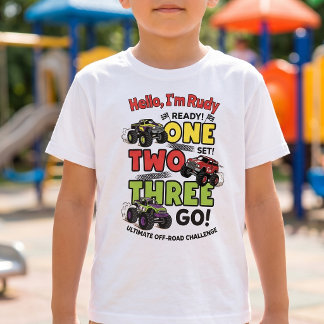 "Ready Set Go" モンスタートラック キッズTシャツ Tシャツ