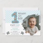 Ready Set Go 1st Birthday 招待状 (正面)