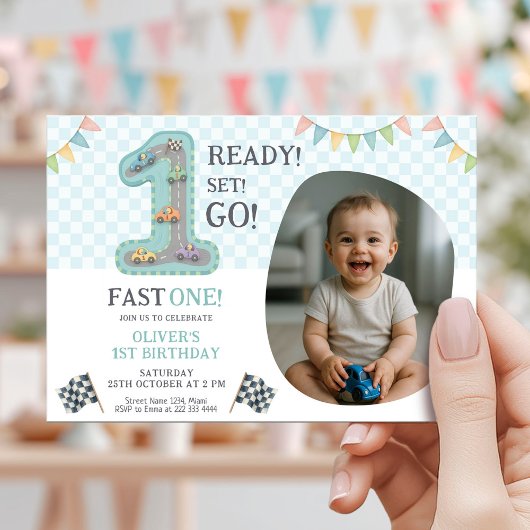 Ready Set Go First Birthday 招待状