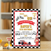 Ready Set Go Race Car Boys Birthday Party 招待状